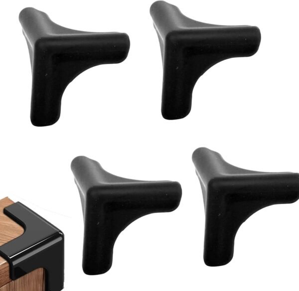 4pcs/Bag Baby Corner Protector Guards, Silicone Anti Collision Table Corner Protectors for Living Room Table, Range Hood(Black)